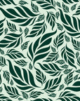 A deep green wall covering featuring a densely packed tropical foliage design - Verdant Cascade