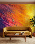 Canvas-like diagonal violet purple and orange sunset peel and stick wallpaper - Violet & Ember