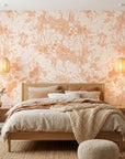 Warm Canopy neutral floral peel and stick wallpaper adding character to a cozy bedroom