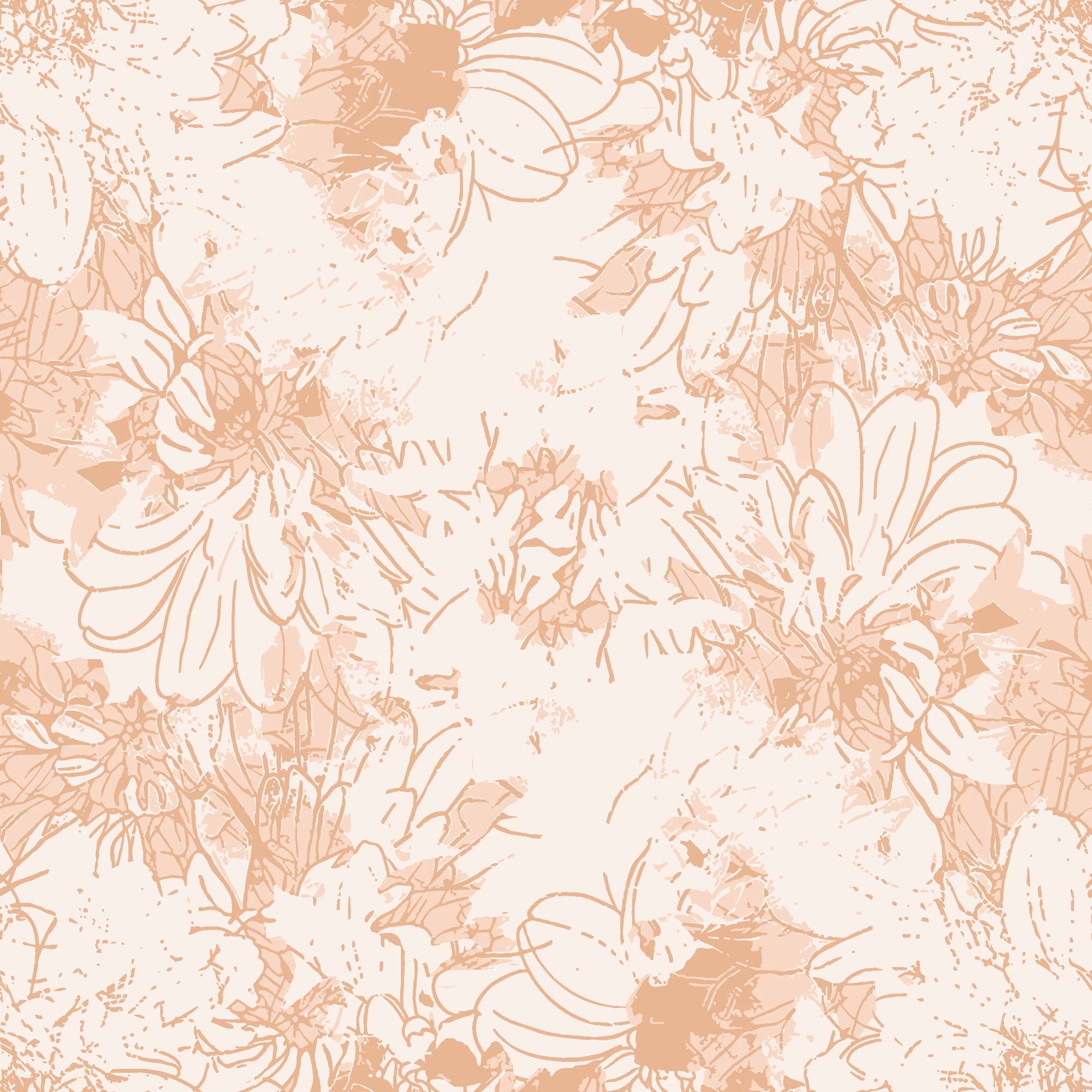 Warm Canopy neutral floral peel and stick wallpaper