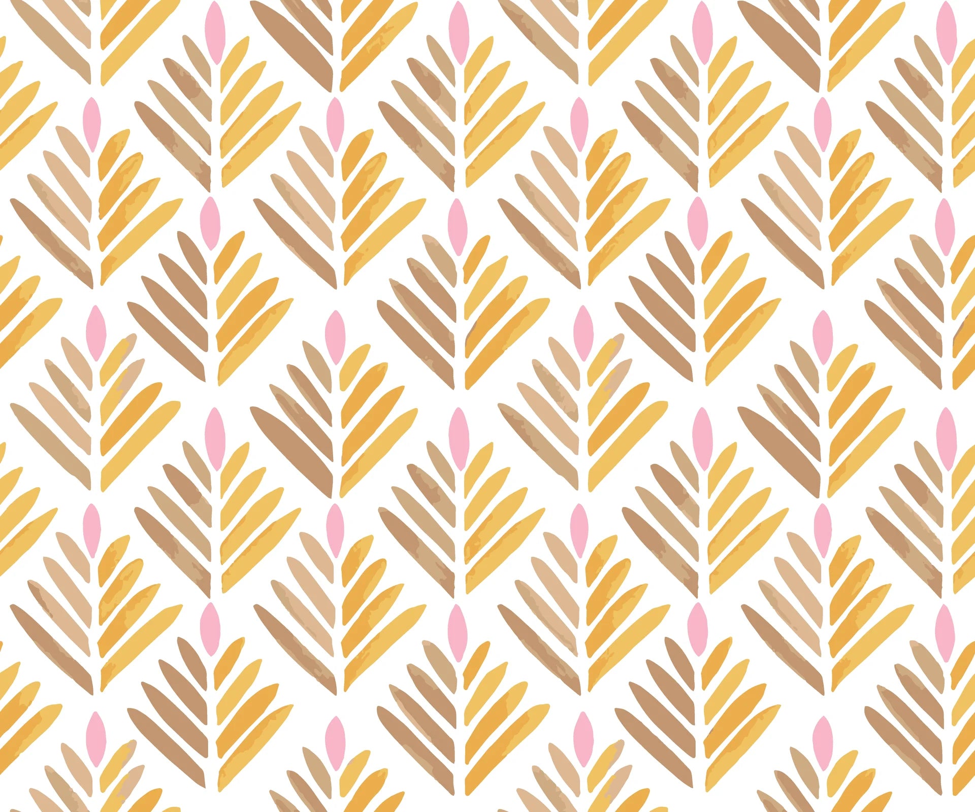 Textured earthy pink botanical peel and stick wallpaper - Warm Fronds