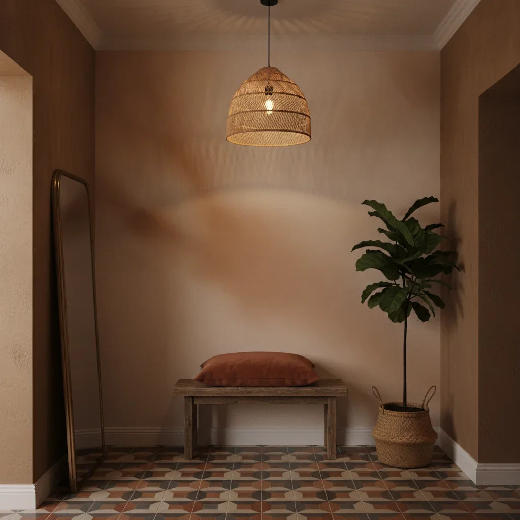 Warm Drift soft blush abstract creating ambiance in a serene bathroom