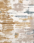 Weathered Gold distressed abstract brushstroke wallpaper creating ambiance in a serene bathroom