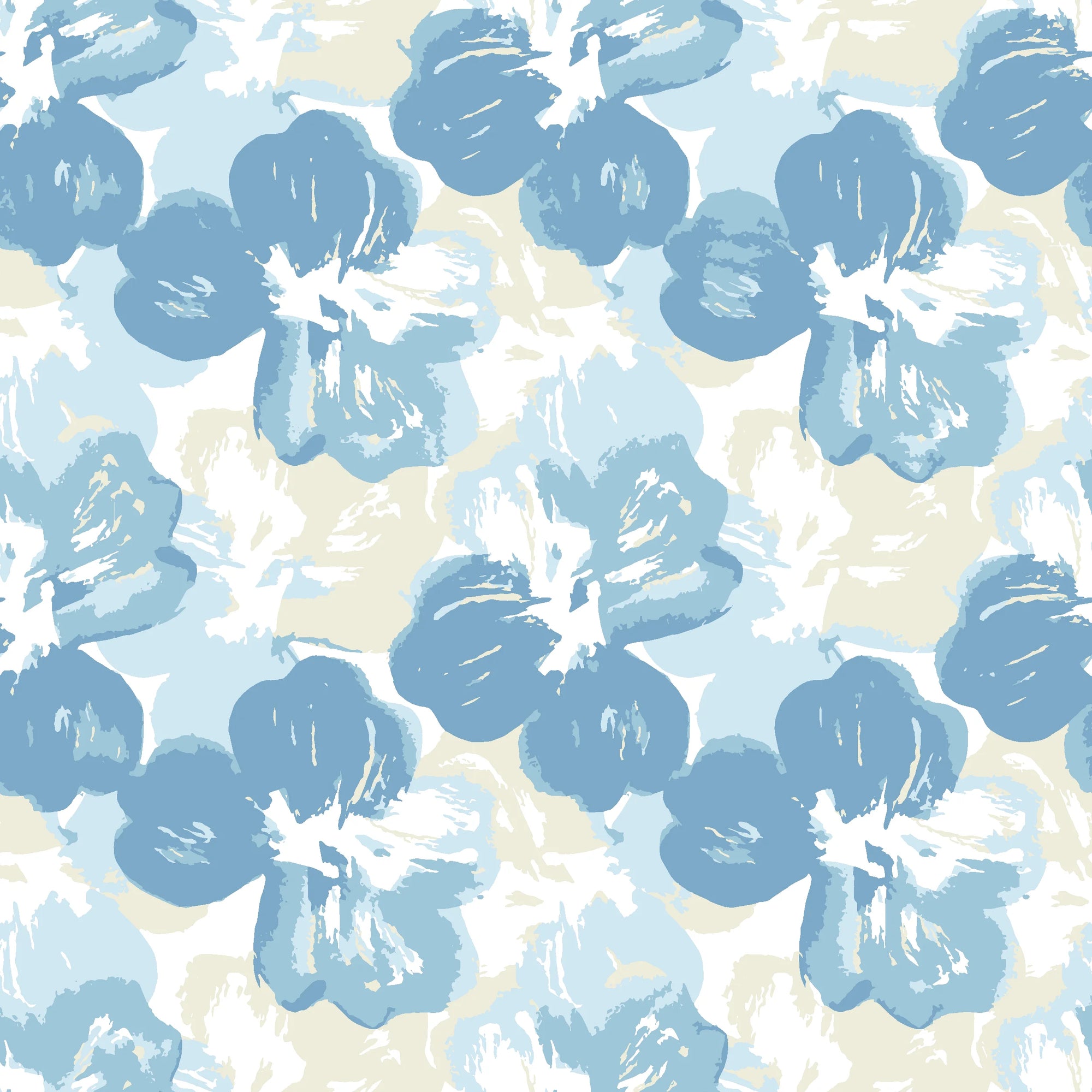 Wide Open Sky blue floral peel and stick wallpaper