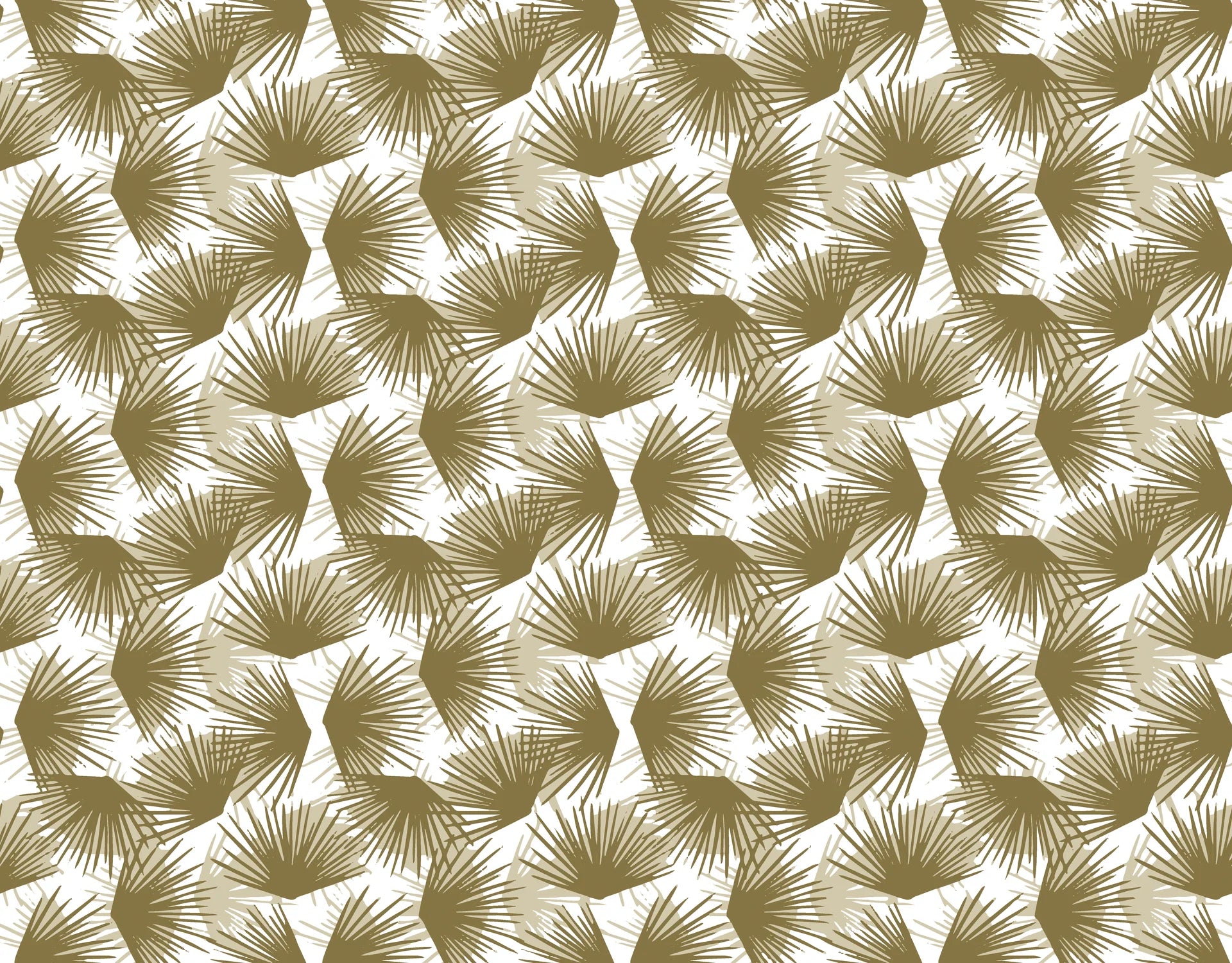 Textured gold palm fronds peel and stick wallpaper - Wild Palm