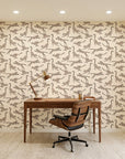 Wild Stride bold running cheetah as a feature wall in a bright home office