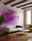 Windswept Bloom dreamy purple abstract adding character to a cozy bedroom