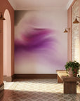 Windswept Bloom dreamy purple abstract creating ambiance in a serene bathroom