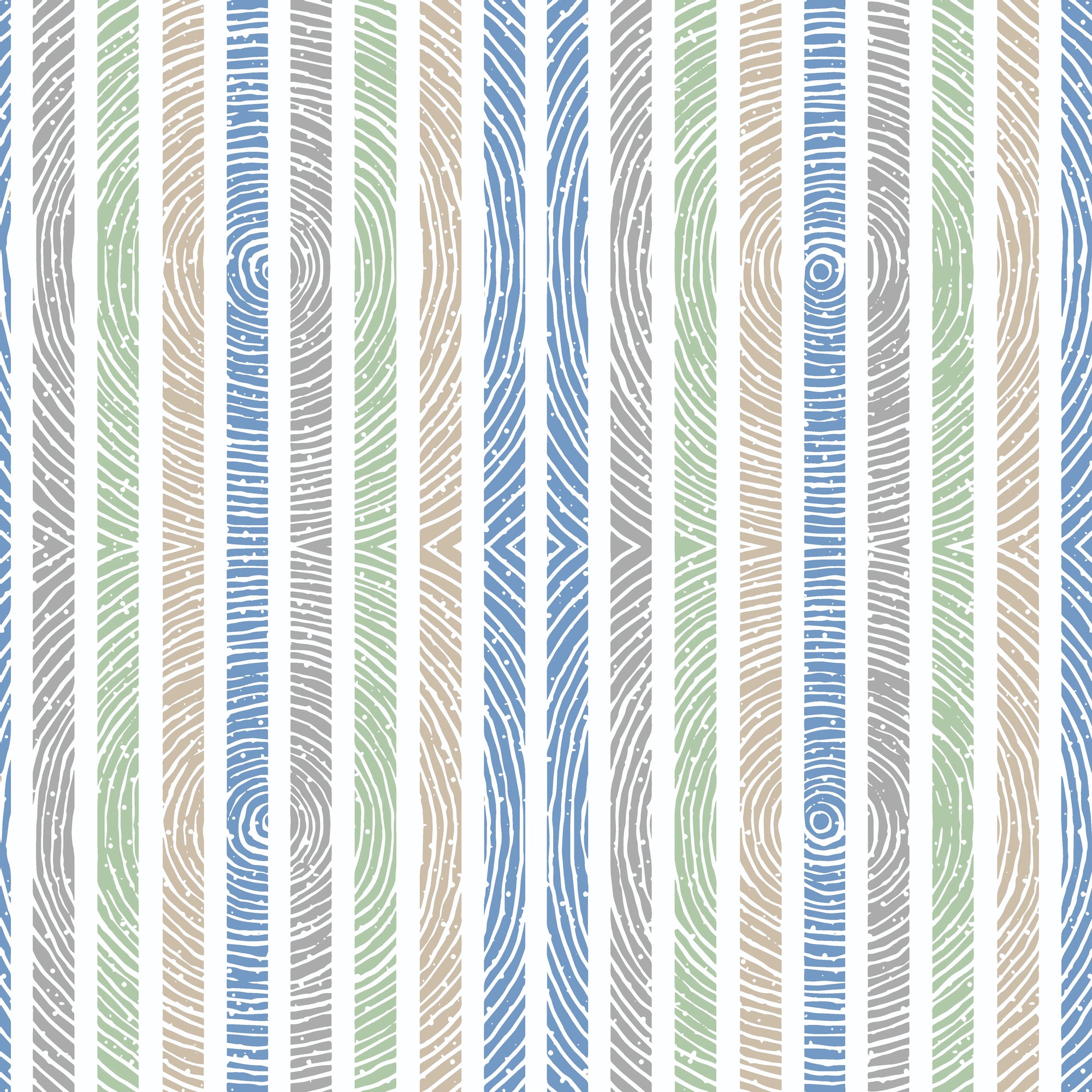 Smooth colorful wood grain ring stripe peel and stick wallpaper - Woodland Cross creating ambiance in a bathroom