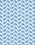 Worn Chevron blue geometric peel and stick wallpaper