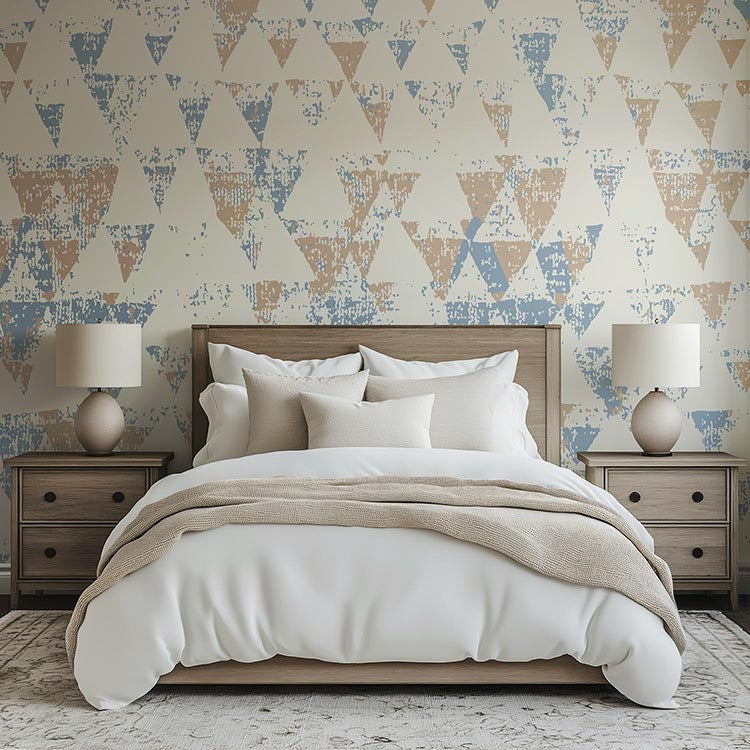 Worn Point wallpaper close up showing subtle distressed texture and tonal variation