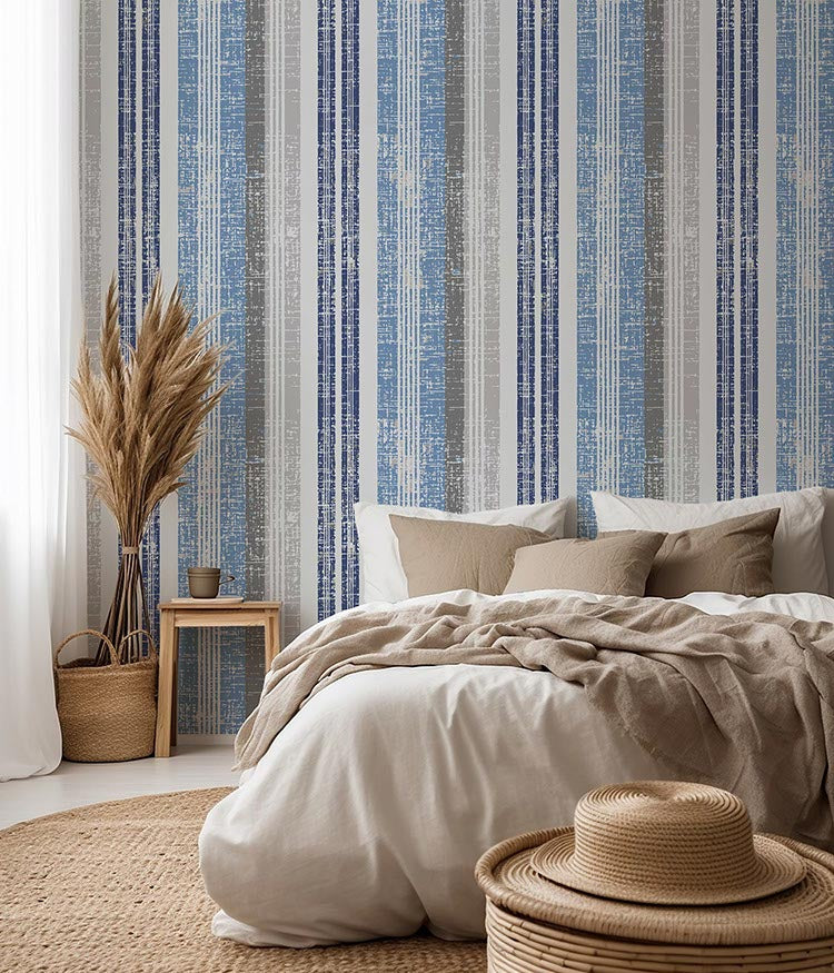 Woven Seaside textured wallpaper pattern detail for coastal interiors and modern neutral spaces