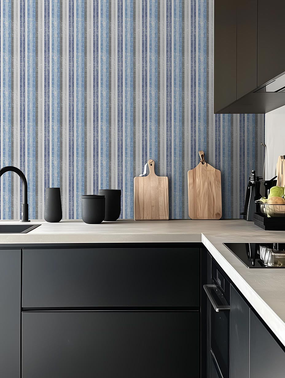 Woven Seaside custom wallpaper on wall showcasing seamless coastal woven texture design