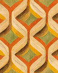 Woven Sway retro orange and green chevron wallpaper
