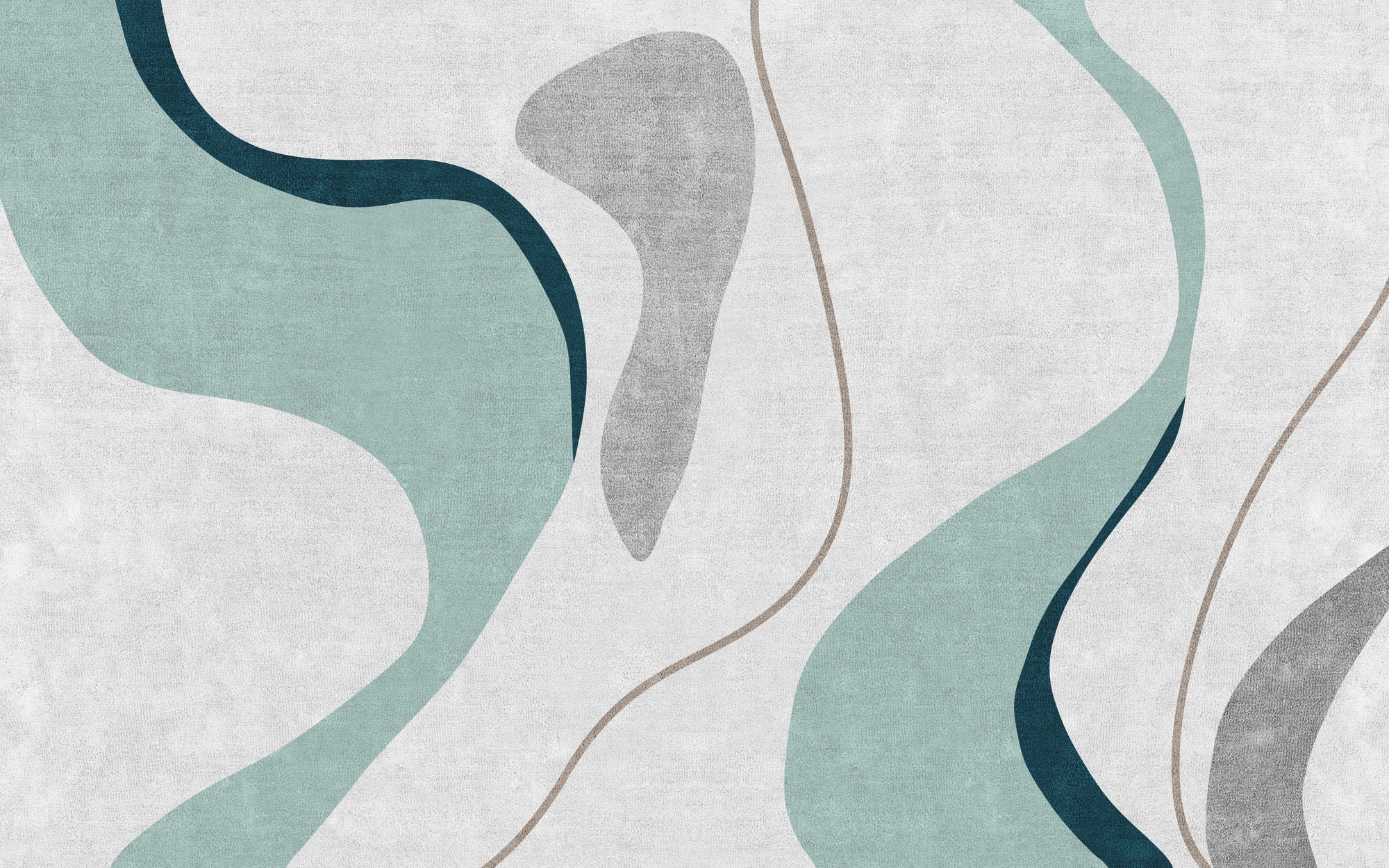 Smooth teal and navy wavy abstract peel and stick wallpaper - Woven Horizon