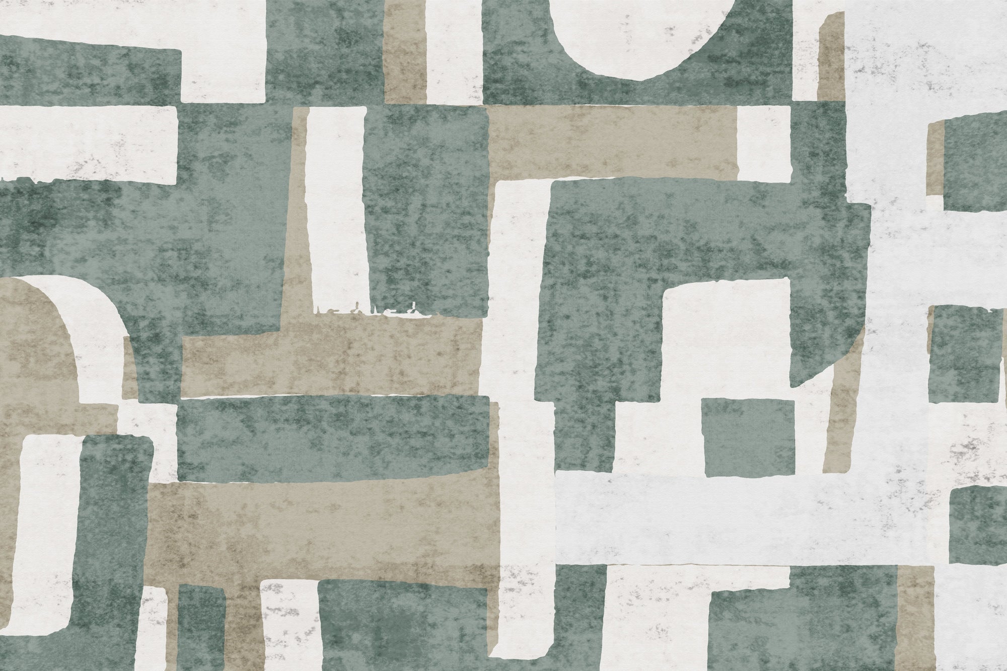 Textured sage green patchwork peel and stick wallpaper - Woven Patchwork