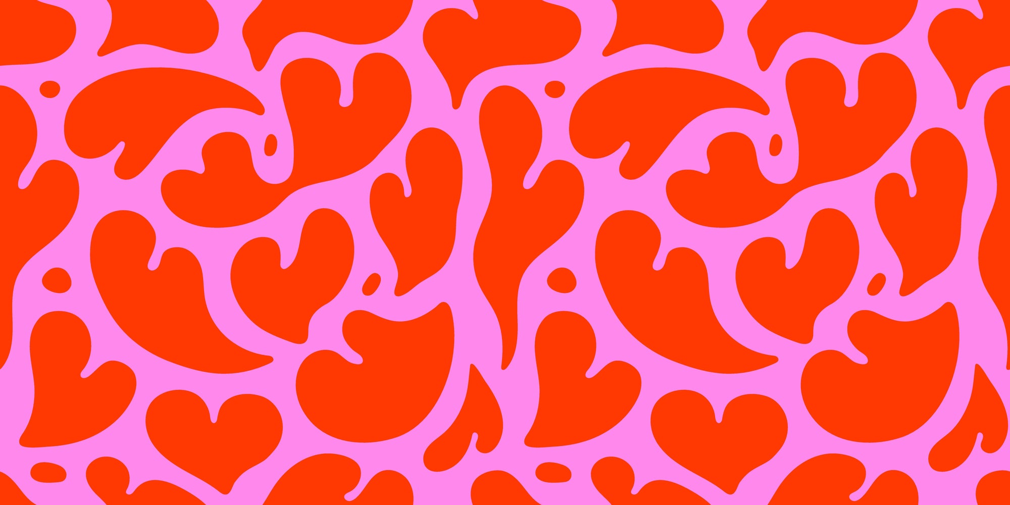 Smooth peel and stick wallpaper with bold red retro hearts - Woven Whisper