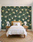 Apricot Tides Forest coastal seashell wallpaper in a bright, cheerful child's bedroom