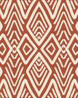Aztec Quilt Terracotta geometric tribal wallpaper in terracotta and cream