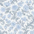 Blush Serenade Delft floral damask wallpaper in delft blue and white