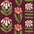 Bohemian Daisy Oxblood retro floral wallpaper in oxblood, coral and blush