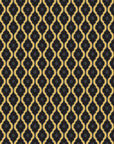 Butter Ogee Noir ogee trellis wallpaper in black and gold