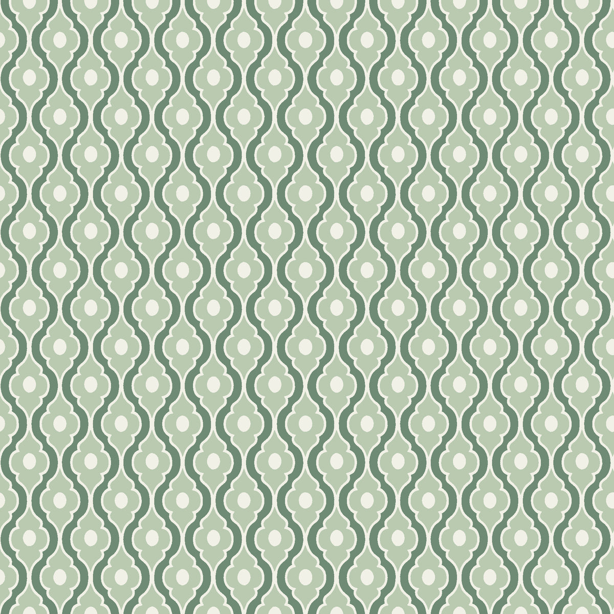 Butter Ogee Sage ogee trellis wallpaper in sage and cream