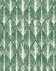 Canyon Ikat Forest geometric wallpaper in forest green and sage
