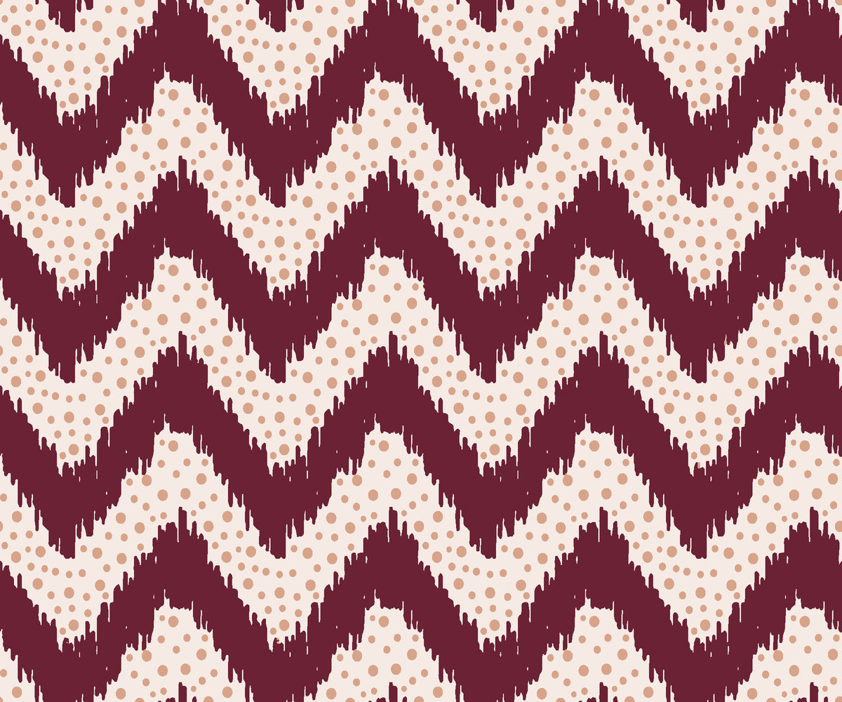 Caramel Drip Oxblood chevron wallpaper in oxblood and blush