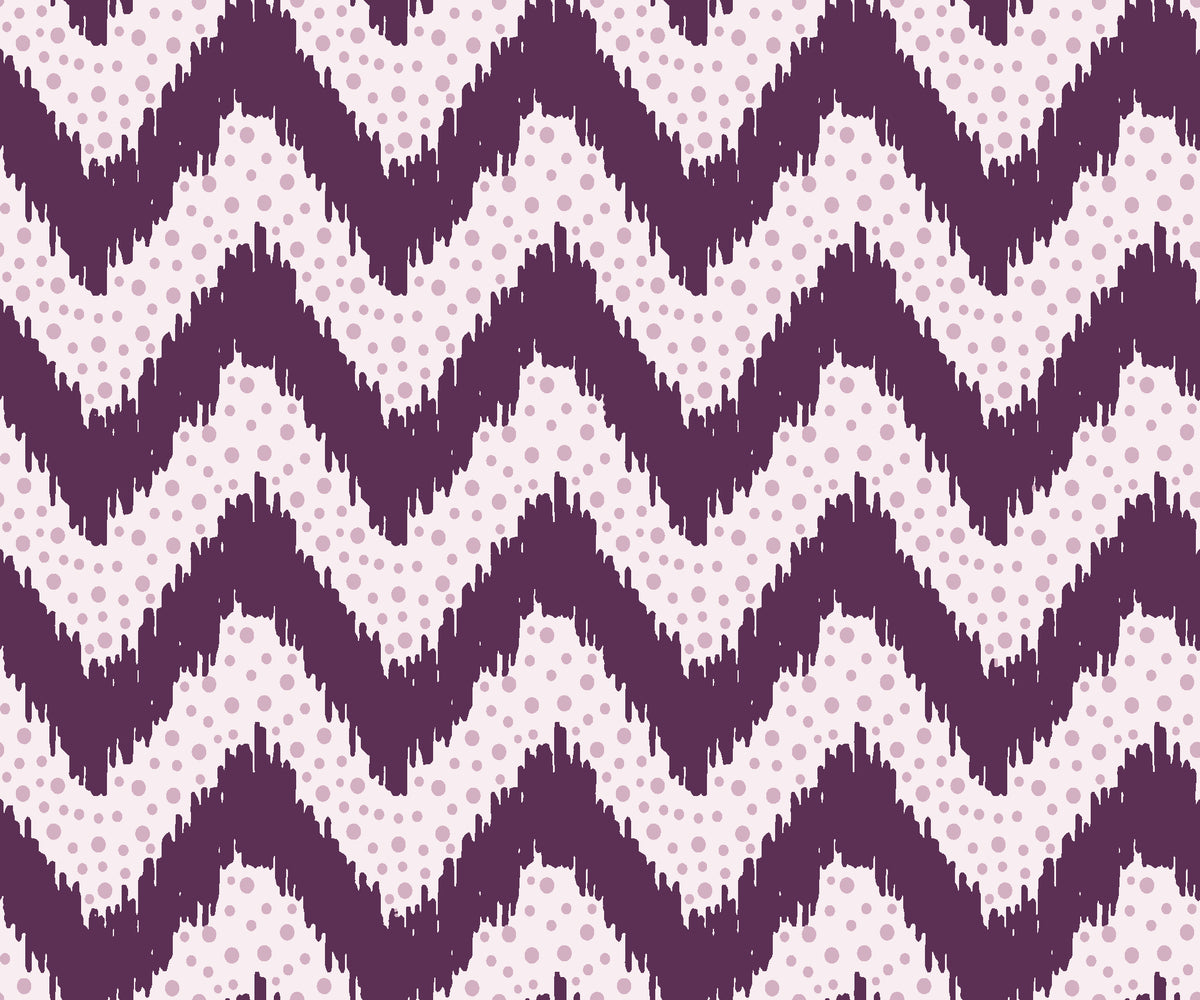 Caramel Drip Plum chevron wallpaper in plum and pearl