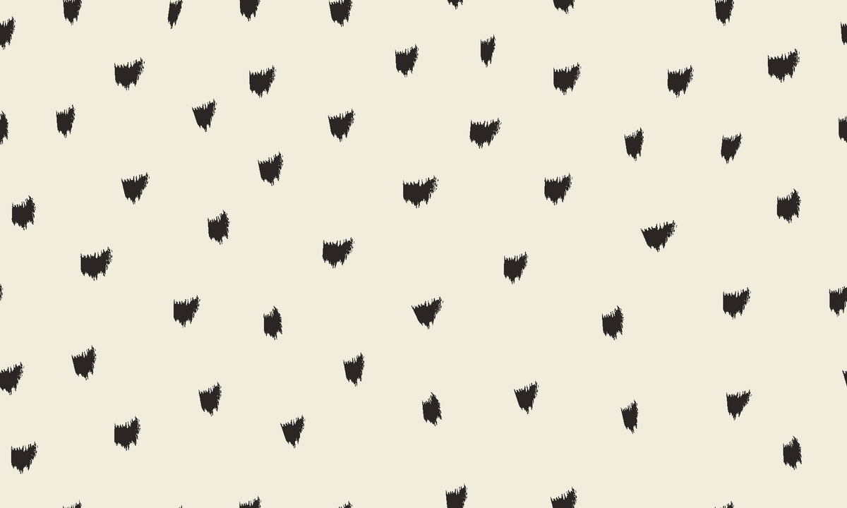Caramel Haze Ivory brushstroke dot wallpaper in ivory and charcoal