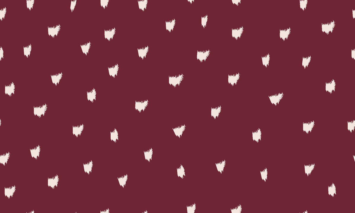 Caramel Haze Oxblood brushstroke dot wallpaper in oxblood and blush