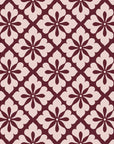 Carbon Bloom Oxblood tile floral wallpaper in oxblood and blush