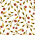 Cerulean Petal Marigold ditsy botanical wallpaper in marigold and brick