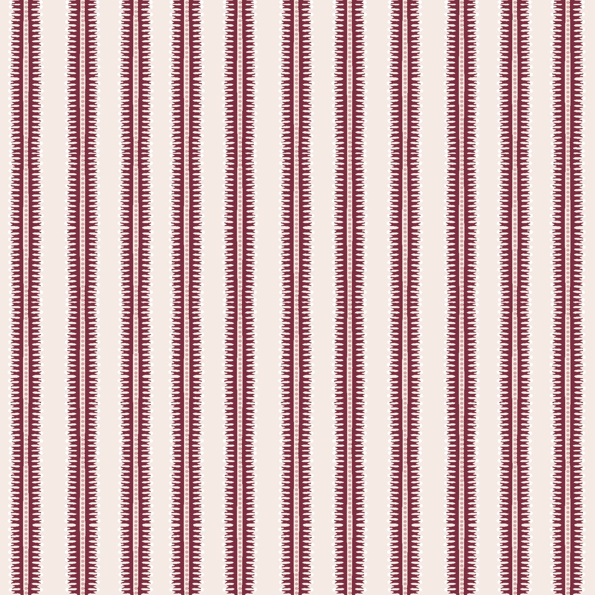 Citrine Column Oxblood stripe wallpaper in oxblood and blush