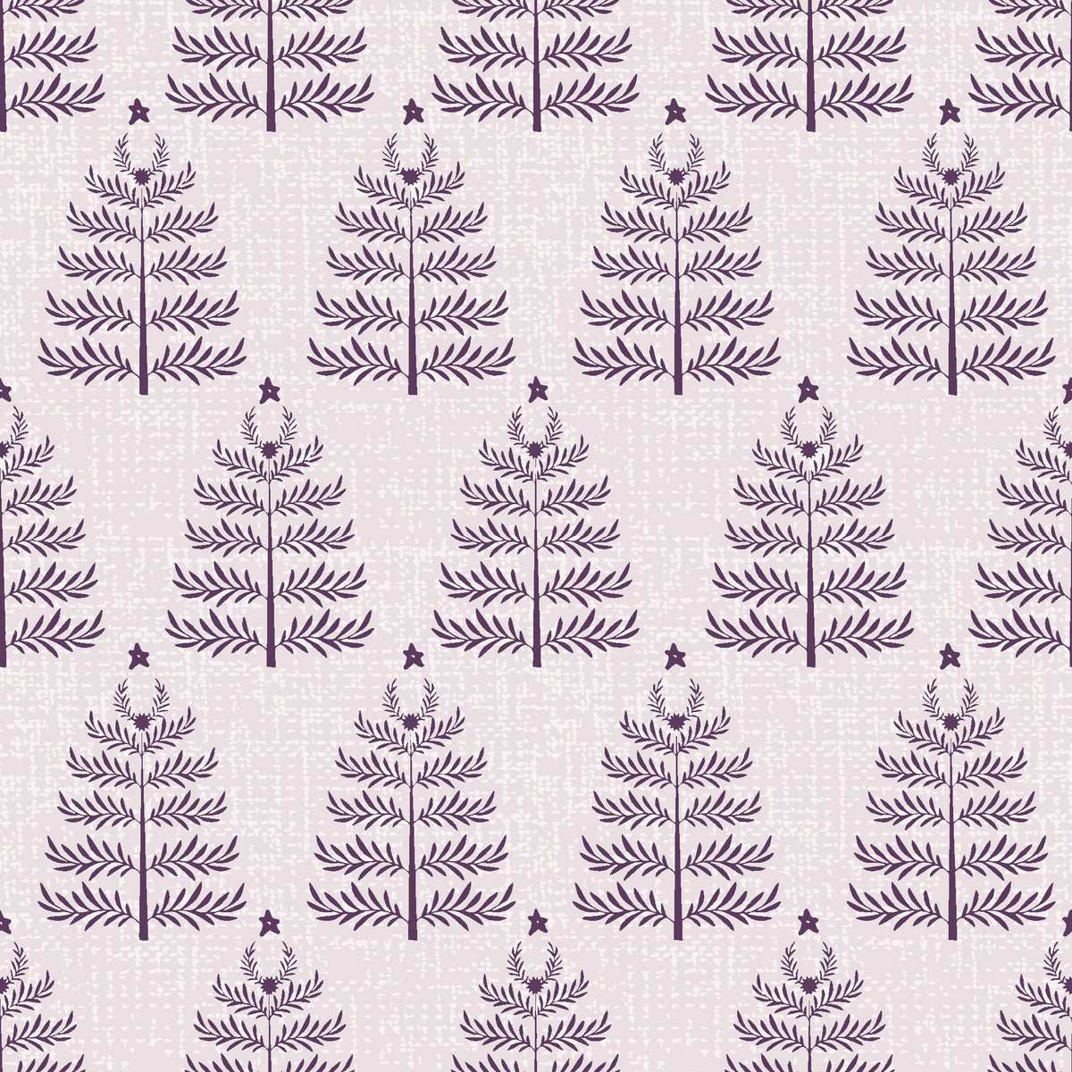 Clipped Dreams Plum tree wallpaper in plum and blush