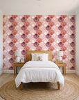 Coastal Scallop Blush scallop shell wallpaper in a bright, cheerful child's bedroom