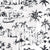 Coastal Village Charcoal palm toile wallpaper in charcoal