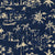 Coastal Village Midnight palm toile wallpaper in midnight and champagne