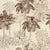 Conservatory Greens Chestnut tropical palm toile wallpaper in chestnut and cream