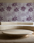 Conservatory Greens Mulberry tropical palm toile wallpaper in an elegant living room