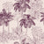 Conservatory Greens Mulberry tropical palm toile wallpaper in mulberry and blush