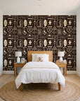 Desert Charms Espresso western icon wallpaper in a bright, cheerful child's bedroom