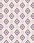 Desert Compass Aubergine geometric diamond wallpaper in aubergine, mauve and blush