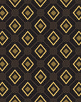 Desert Compass Onyx geometric diamond wallpaper in black and gold