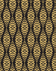 Desert Ritual Noir tribal geometric wallpaper in black and gold