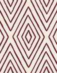 Diamond Echo Bordeaux tribal diamond wallpaper in bordeaux and ivory