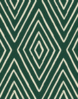 Diamond Echo Emerald tribal diamond wallpaper in emerald and champagne