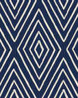 Diamond Echo Midnight tribal diamond wallpaper in midnight blue and bone