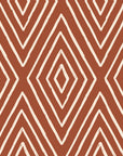 Diamond Echo Terracotta tribal diamond wallpaper in terracotta and cream